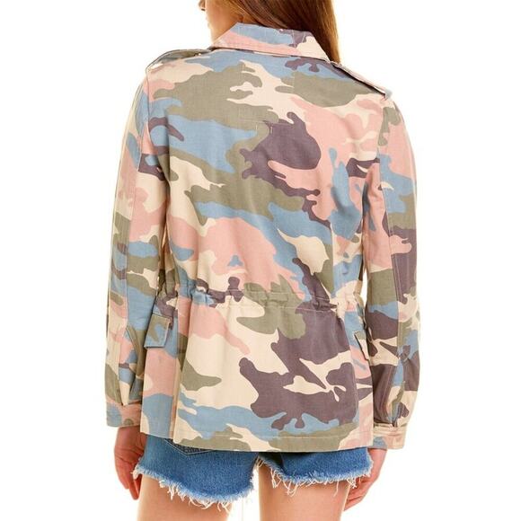 NWOT Zadig & Voltaire Kayak Pastel Camo Military Jacket Camouflage‎ Canvas Small - Picture 2 of 14
